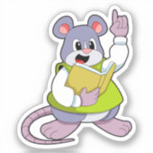 Mouse as Teacher with Book Aufkleber (Vorderseite)