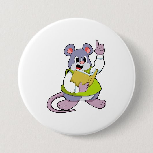 Mouse as Teacher with Book Button (Vorderseite)