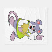 Mouse as Teacher with Book Fleecedecke (Vorderseite (Horizontal))