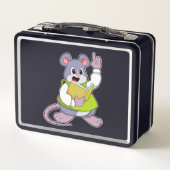 Mouse as Teacher with Book Metall Brotdose (Rückseite)