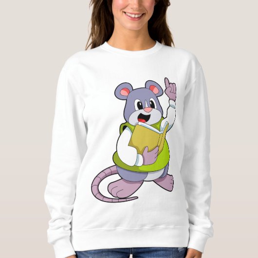 Mouse as Teacher with Book Sweatshirt (Vorderseite)