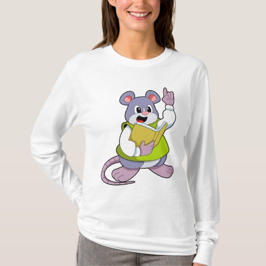 Mouse as Teacher with Book T-Shirt (Vorderseite)