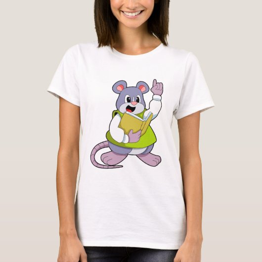 Mouse as Teacher with Book T-Shirt (Vorderseite)