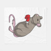 Mouse at Boxing with Boxing gloves Fleecedecke (Vorderseite (Horizontal))