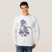 Mouse at Ice hockey with Ice hockey stick T-Shirt (Vorne ganz)
