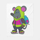 Mouse at Ice Skaten mit Ice Skate & Backpack.pn Fleecedecke (Vorderseite)