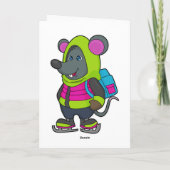 Mouse at Ice Skaten mit Ice Skate & Backpack.pn Karte (Rückseite)