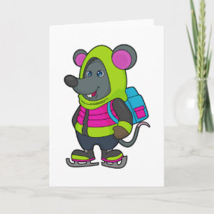 Mouse at Ice Skaten mit Ice Skate & Backpack.pn Karte