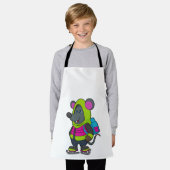 Mouse at Ice Skaten mit Ice Skate & Backpack.pn Schürze (Getragen)