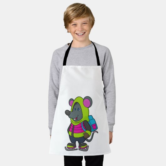 Mouse at Ice Skaten mit Ice Skate & Backpack.pn Schürze (Getragen)