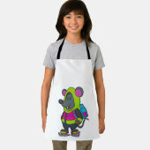 Mouse at Ice Skaten mit Ice Skate & Backpack.pn Schürze (Insitu)