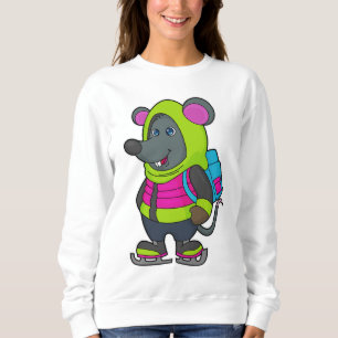 Mouse at Ice Skaten mit Ice Skate & Backpack.pn Sweatshirt