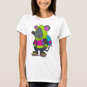 Mouse at Ice Skaten mit Ice Skate & Backpack.pn T-Shirt