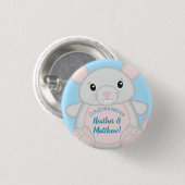 Mouse Baby Shower Blue Button (Vorne & Hinten)