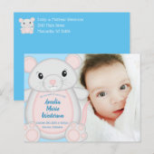 Mouse Baby Shower Blue Postkarte (Vorne/Hinten)
