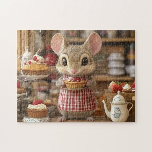 Mouse Bakery Chef Tiny Tail Whimsical Kitchen Puzzle (Horizontal)