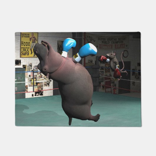 Mouse Beats Hippo KO Fußmatte (Vorderseite)