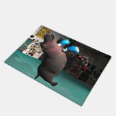 Mouse Beats Hippo KO Fußmatte (Schrägansicht)
