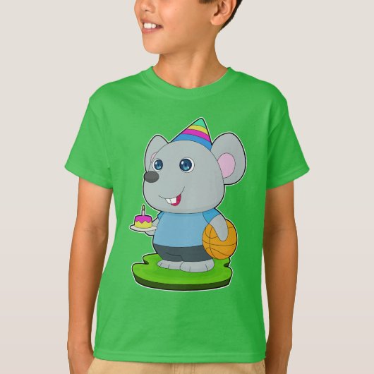 Mouse Birthday Basketball T-Shirt (Vorderseite)