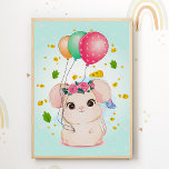Mouse Birthday Kids Room Poster Nursery Print<br><div class="desc">Our nursery posters are an absolute eye-catcher. The sweet motifs are the perfect gift idea for birth or a baby shower. The charming pictures for the nursery can inspire the imagination of children and encourage creativity.</div>
