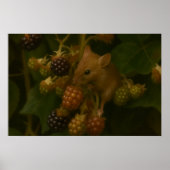 Mouse & BlackBerry - Waldeland Wildlife Art Poster (Vorne)