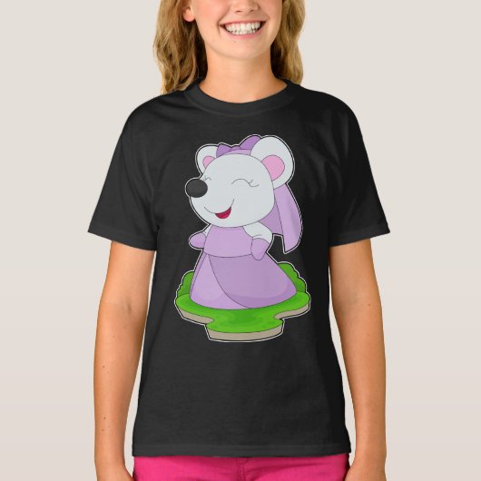 Mouse Bride Veil Wedding T-Shirt (Vorderseite)