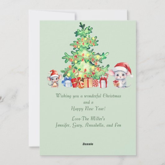 Mouse Christmas Card Feiertagskarte (Rückseite)