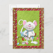 Mouse Christmas Cards Feiertagspostkarte (Vorne/Hinten)