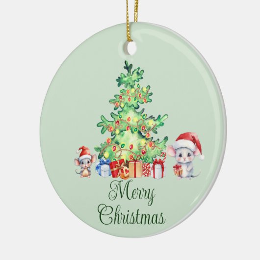 Mouse Christmas Keramik Ornament (Links)