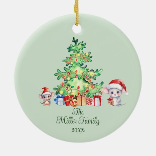 Mouse Christmas Keramik Ornament (Hinten)