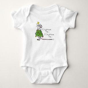Mouse Christmas Tree Funny Kids Baby Strampler