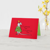 Mouse Christmas Tree Funny Kids Karte (Gelbe Blume)