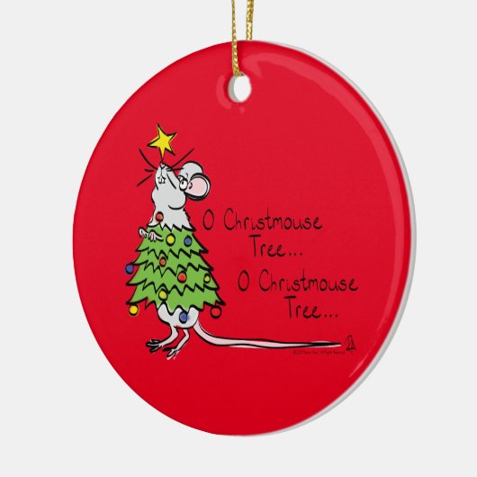 Mouse Christmas Tree Funny Kids Keramik Ornament (Links)