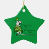 Mouse Christmas Tree Funny Kids Keramik Ornament (Vorne)