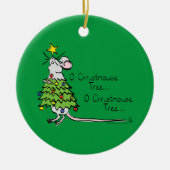 Mouse Christmas Tree Funny Kids Keramik Ornament (Vorne)