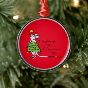 Mouse Christmas Tree Funny Kids Ornament Aus Metall