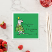 Mouse Christmas Tree Funny Kids Serviette (Beispiel)