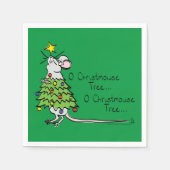 Mouse Christmas Tree Funny Kids Serviette (Vorderseite)