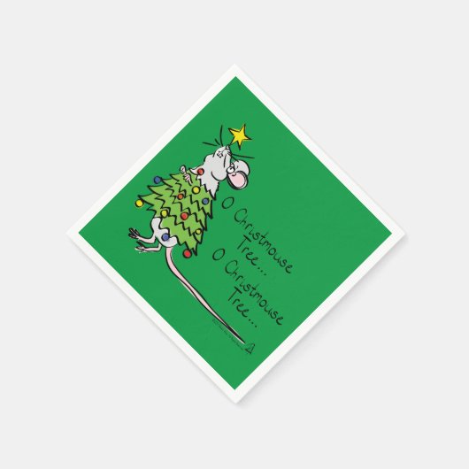 Mouse Christmas Tree Funny Kids Serviette (Ecke)