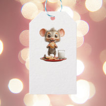 Mouse Christmas White Gift Tags