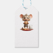 Mouse Christmas White Gift Tags Geschenkanhänger (Vorderseite)