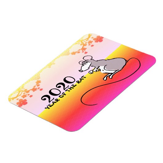 Mouse Comic Lunar Rat Neujahr 2020 Magnet (Linke Seite)