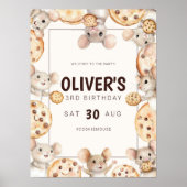 Mouse & Cookie Geburtstagsparty Begrüßungsschreibe Poster (Vorne)