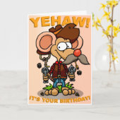 Mouse Cowboy Birthday Card Karte (Gelbe Blume)