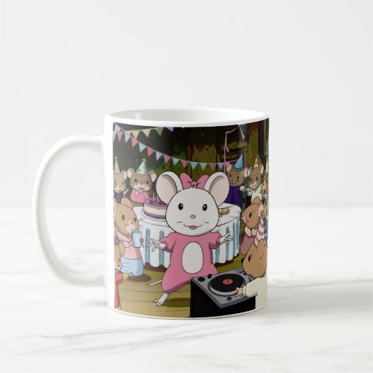 Mouse Dance Party Anime Style Coffee Tasse (Links)