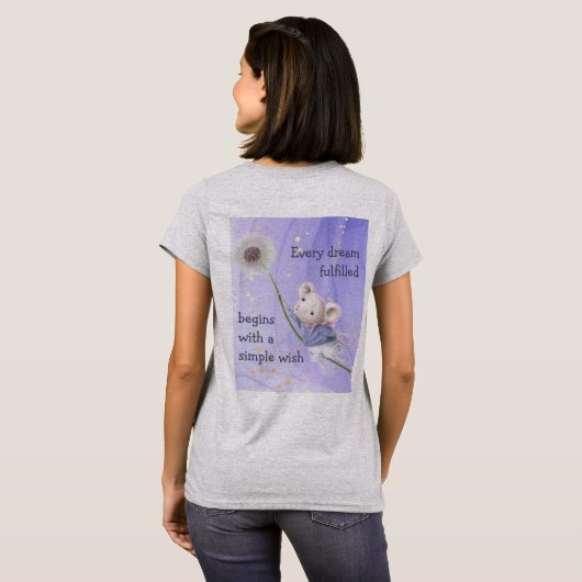 Mouse Dandelion Jeden Traum Einfache Wünsche T-Shirt (Schwarz voll)