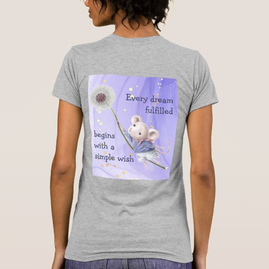 Mouse Dandelion Jeden Traum T - Shirt (Rückseite)