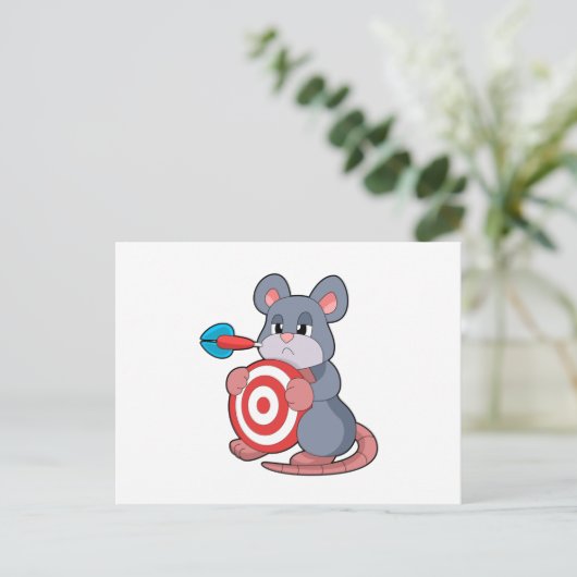 Mouse Darts Dart Dartboard Postkarte (Stehend Vorderseite)