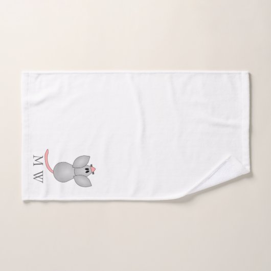 Mouse Design Monogrammed Badhandtuch Set (Handtuch)