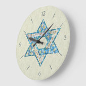 Mouse Drawn Gem Decorated Star Of David Große Wanduhr (Winkel)
